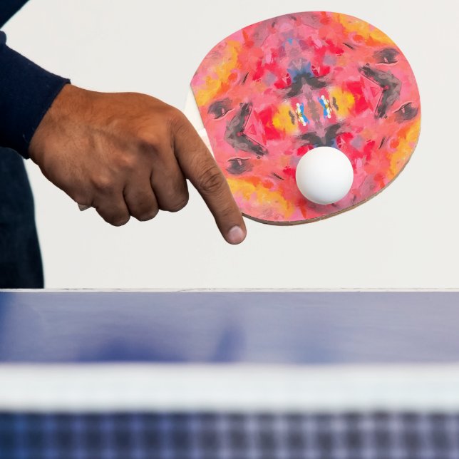 Abstraktens Rosa Kaleidoskop Pingisracket (Insitu)