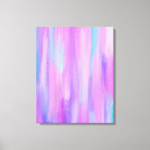 Abstraktens Rosa, Lila och Turquise Paint Strokes Canvastryck