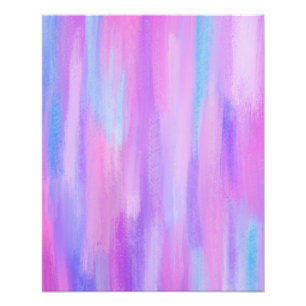 Abstraktens Rosa, Lila och Turquise Paint Strokes Fototryck