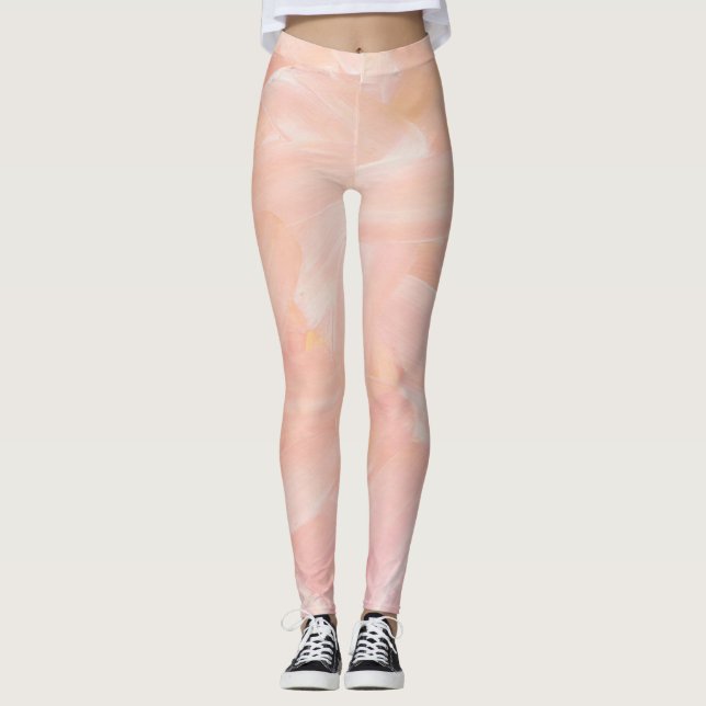 Abstraktens rosa, målad.  pensel för elegant leggings (Framsida)