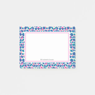 Abstraktens Rosa och Blue Boho Dots Post-it Block