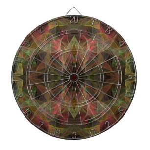 Abstraktens Rosa och Grönt Fractal Dart Board Piltavla