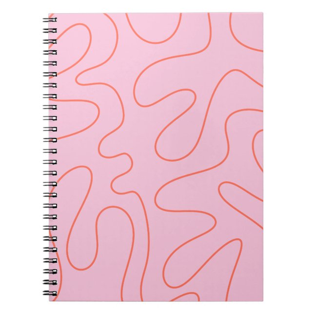 Abstraktens Rosa och Orange Mönster Anteckningsbok (Framsidan)