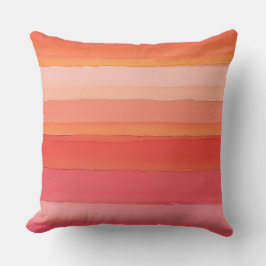 abstraktens rosa och orange rand kudde