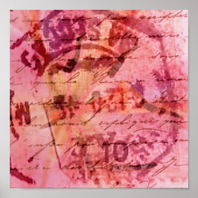 Abstraktens Rosa Poster (Framsidan)