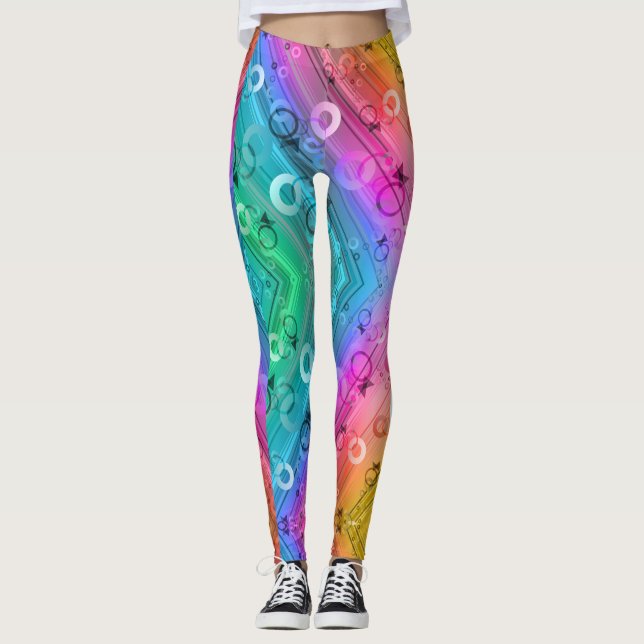 Abstraktens sammansättning leggings (Framsida)