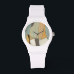 Abstraktens sammansättning med matat Färg Armbandsur<br><div class="desc">Det muterade färg i denna Norman Wyatt-sammansättning skadar Piet Mondrians abstrakt. Medan de färger som används tonas ned talar färg tillsammans högt och riktar uppmärksamheten på biet. Köp ditt exemplar idag!</div>
