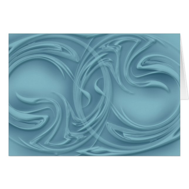 Abstraktens skuggkurvor på Blå Blank Inside Hälsningskort (Framsidan Horizontal)