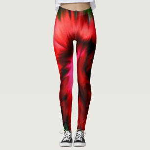 Abstraktens skuggor av rött och Rosa Leggings