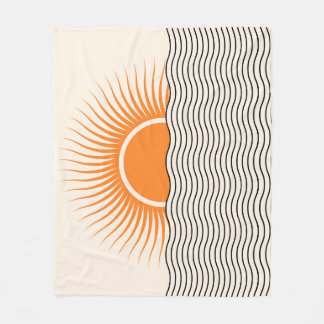 Abstraktens solnedgång: geometrisk boho decor. fleecefilt