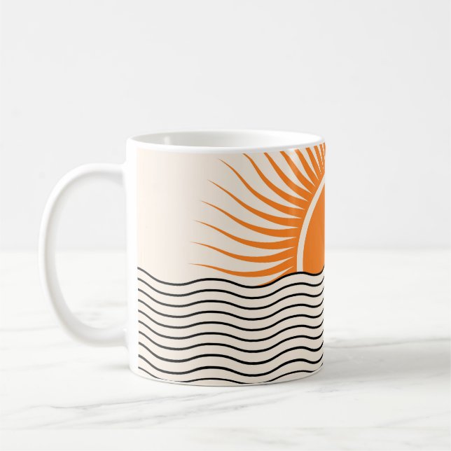 Abstraktens solnedgång: geometrisk boho decor. kaffemugg (Vänster)