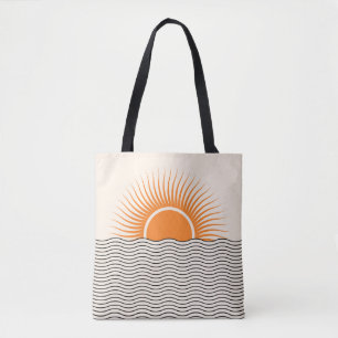 Abstraktens solnedgång: geometrisk boho decor. tygkasse