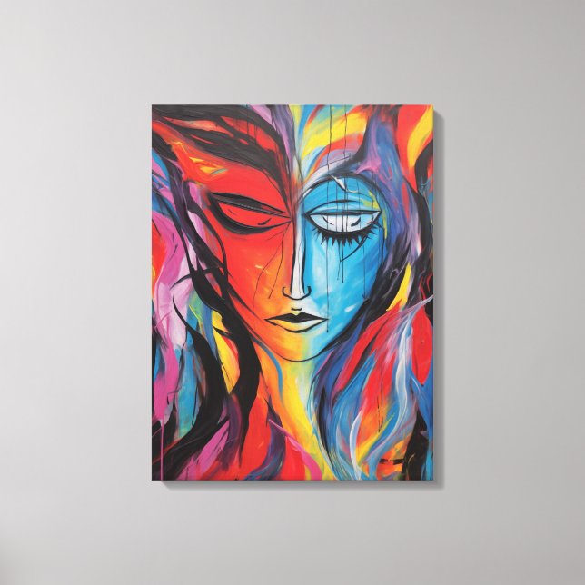 Abstraktens spridningsfärg canvastryck (Framsida)