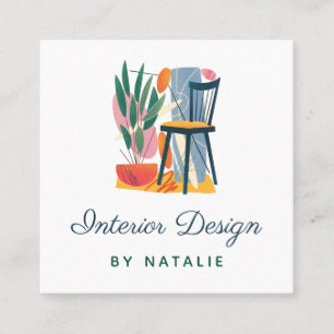 Abstraktens stol Möbler Insida Designer Fyrkantigt Visitkort