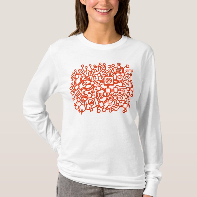 Abstraktens struktur - Brick Red T Shirt (Framsida)