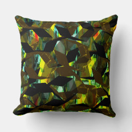 Abstraktens svarta hexagoner på pixelbilder kudde