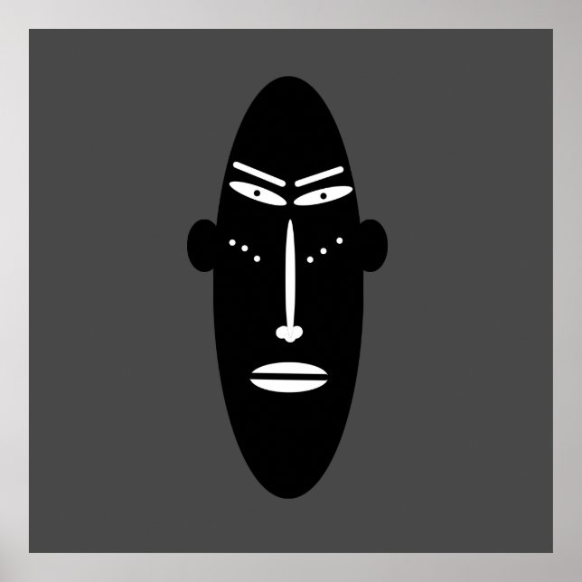 abstraktens svarta moderna mask poster (Framsidan)