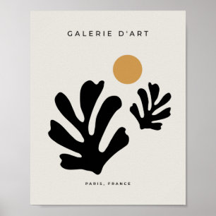 Abstraktens utklippsformar Löven Mustard Gult Löv Poster