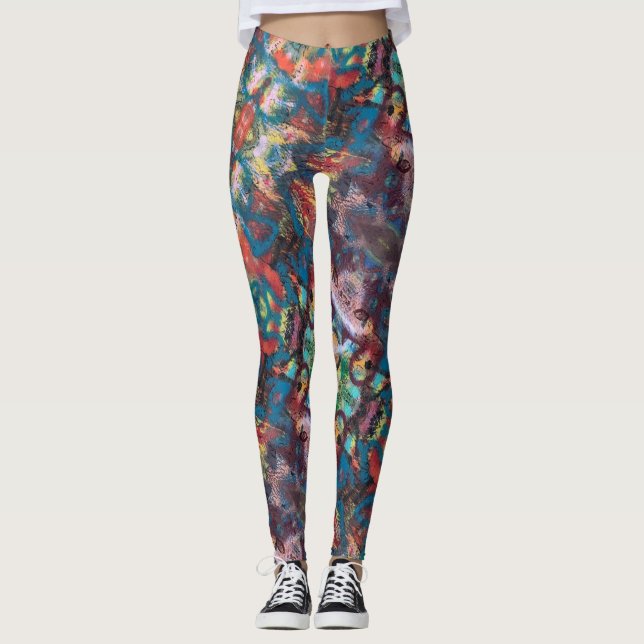 Abstraktens uttryckssymbol leggings (Framsida)