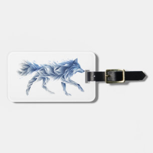 Abstraktens Varg Art: Geometric Animal Illustratio Bagagebricka