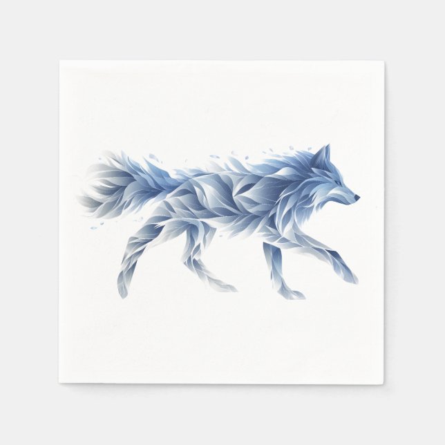 Abstraktens Varg Art: Geometric Animal Illustratio Pappersservett (Framsidan)