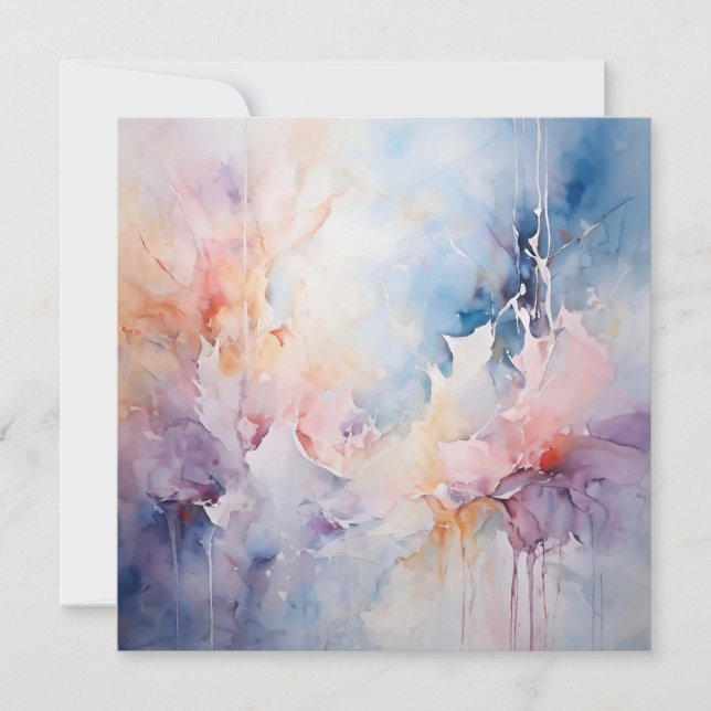 Abstraktens vattenfärg julkort (Framsida)
