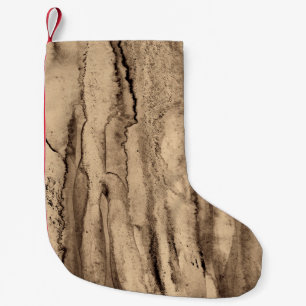 Abstraktens vattenfärg på pappra struktur. I Sepia Liten Julstrumpa