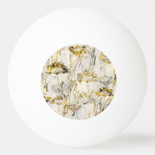 Abstraktens vattenfärgbakgrund: dandelion, enfärga pingisboll (Framsidan)