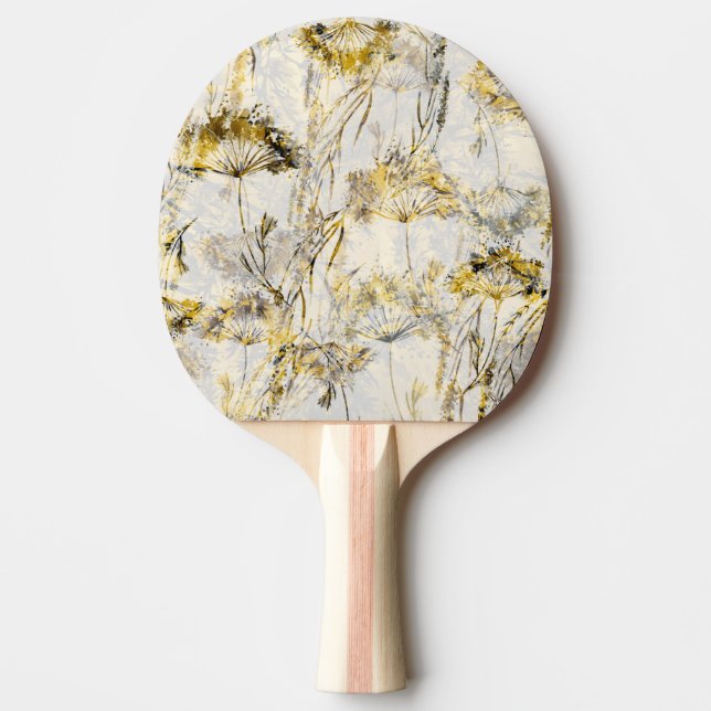 Abstraktens vattenfärgbakgrund: dandelion, enfärga pingisracket (Framsidan)