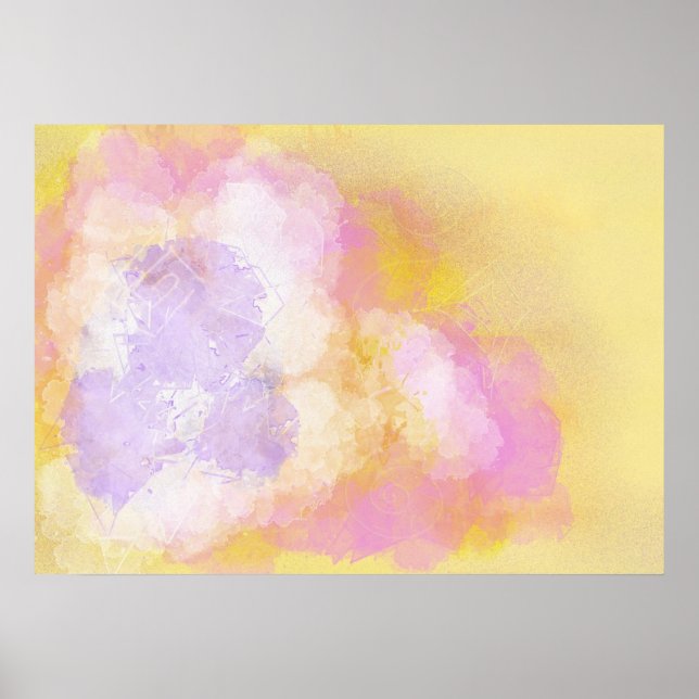 Abstraktens vattenfärger - Orangens bakgrund Poster (Framsidan)