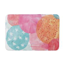 Abstraktens vattenfärgsbad rosa och orange badmat badrumsmatta