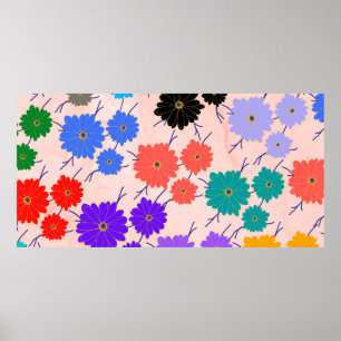 Abstraktens vattenfärgsbakgrund med blommor poster