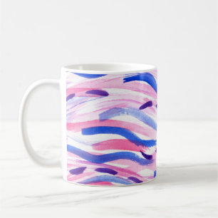 Abstraktens vattenfärgsbakgrund med strimlad . Pen Kaffemugg