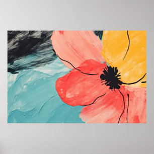 Abstraktens vattenfärgsblommor måla poster