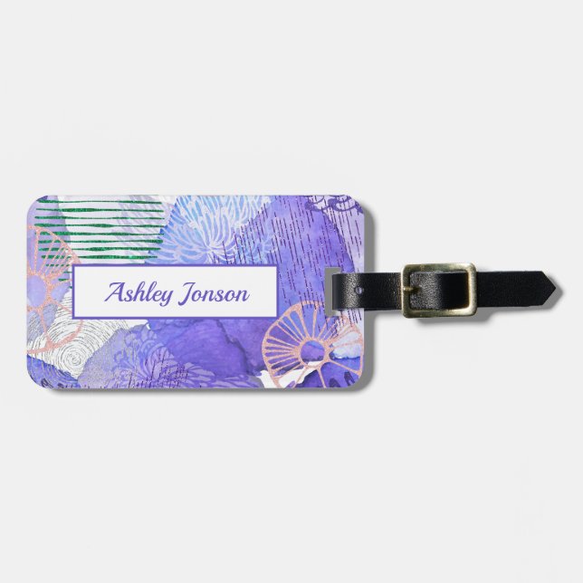 Abstraktens vattenfärgsdesign bagagebricka (Horisontell Framsida)