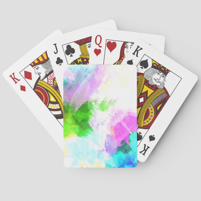 Abstraktens vattenfärgsfärg casinokort (Baksidan)