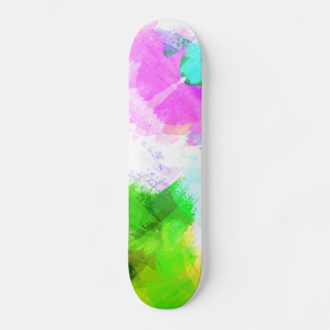 Abstraktens vattenfärgsfärg mini skateboard bräda 18,5 cm (Framsida)