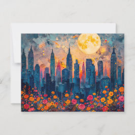 Abstraktens vattenfärgsillustration av fullt över  vykort