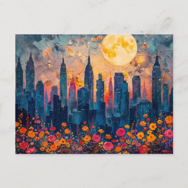 Abstraktens vattenfärgsillustration av fullt över  vykort (Framsida)