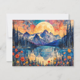 Abstraktens vattenfärgsillustration av fullt över  vykort