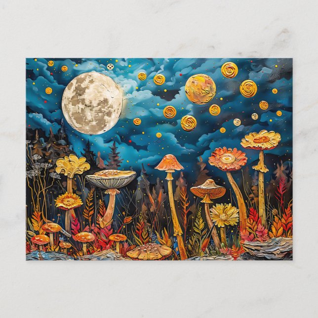 Abstraktens vattenfärgsillustration av fullt över  vykort (Framsida)