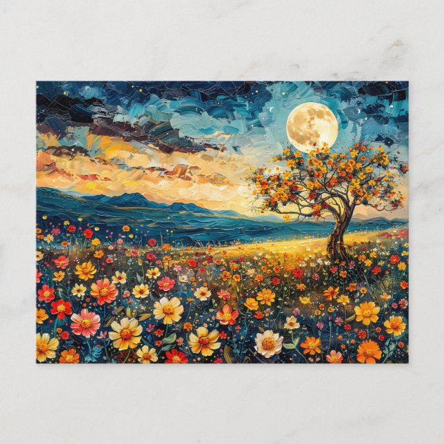 Abstraktens vattenfärgsillustration av fullt över  vykort (Framsida)