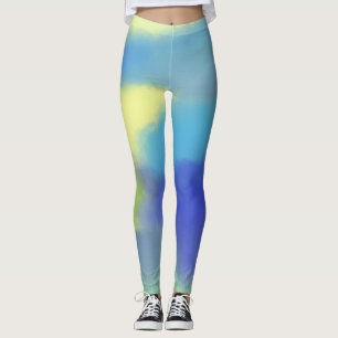 abstraktens vattenfärgsmålning leggings