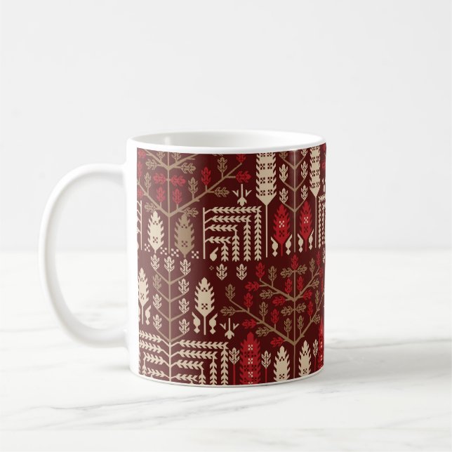 abstraktens vintage färglös grafisk upprepning av  kaffemugg (Vänster)