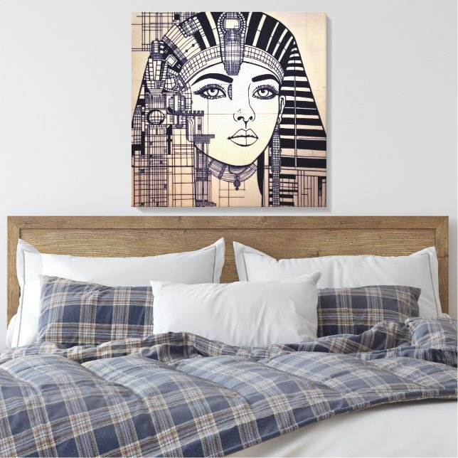 Abstrakter Cleopatra Kopf Canvastryck (Insitu (sovrum))