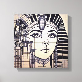 Abstrakter Cleopatra Kopf Canvastryck