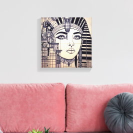Abstrakter Cleopatra Kopf Canvastryck
