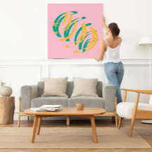 Abstrakter för contemporary - grönt för rosa gult