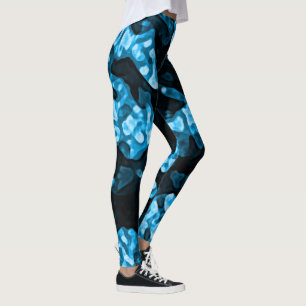 Abstrakter för dynamiskt blått Trendig Leggings