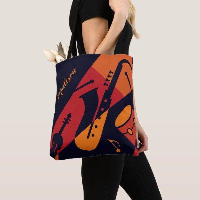 Abstrakter för eget namn Musiksäckar Tygkasse (Närbild)